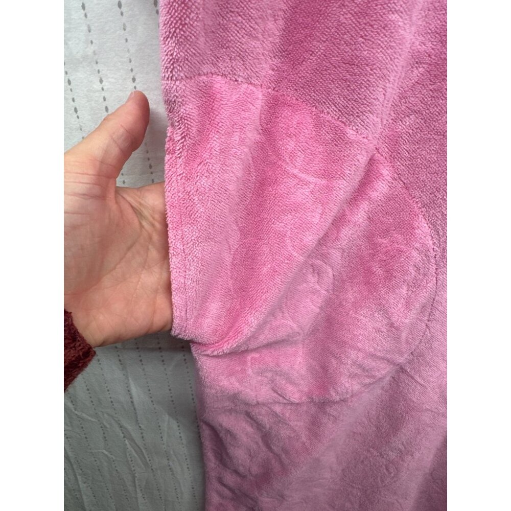 Vintage Adonna Womens Robe XL Petite Pink Full Zip Short Swim Cover Terry Cloth - Picture 3 of 10